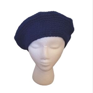 Vintage -‎ Hand Knitted Royal Blue Beret
